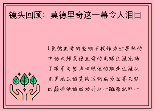 镜头回顾：莫德里奇这一幕令人泪目
